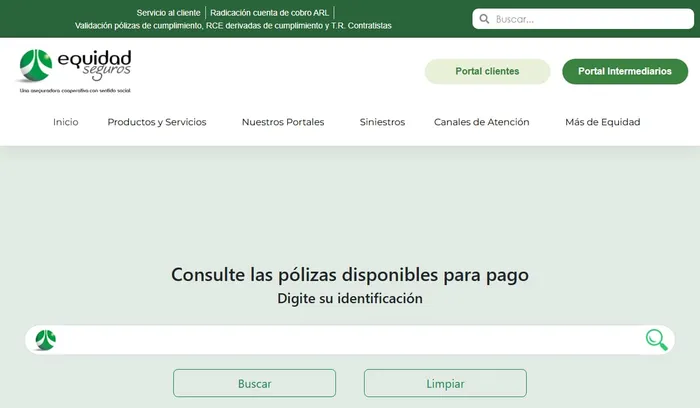 Formulario de consulta de SOAT de Equidad Seguros
